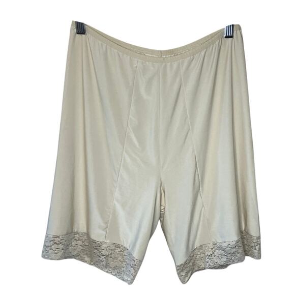 Undersummer Nude High Waisted Lace Lined Silky Slip Shorts/ Biker Shorts Size 2X - Picture 1 of 10